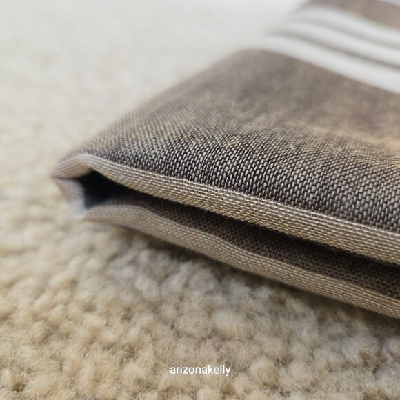 NWT Wool/Cotton Blend Lightweight Scarf Brown Tan Plaid Freeset Fabric - Picture 4 of 16